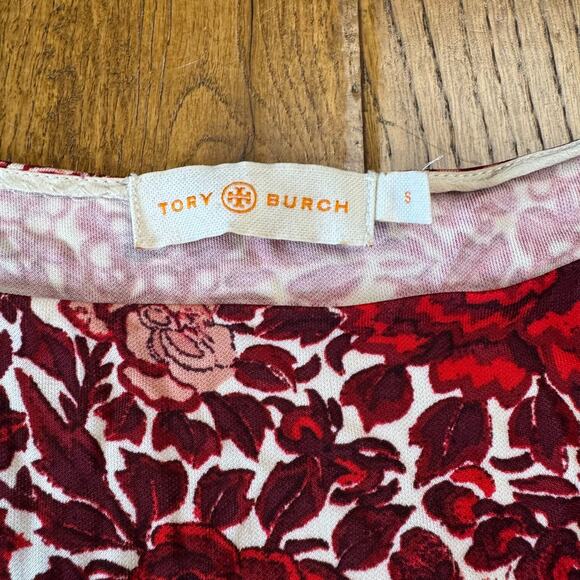 Tory Burch Ria Floral Butterfly Long Sleeve Shift Dress Side Hem Pleats Size S - Picture 2 of 5